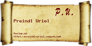 Preindl Uriel névjegykártya